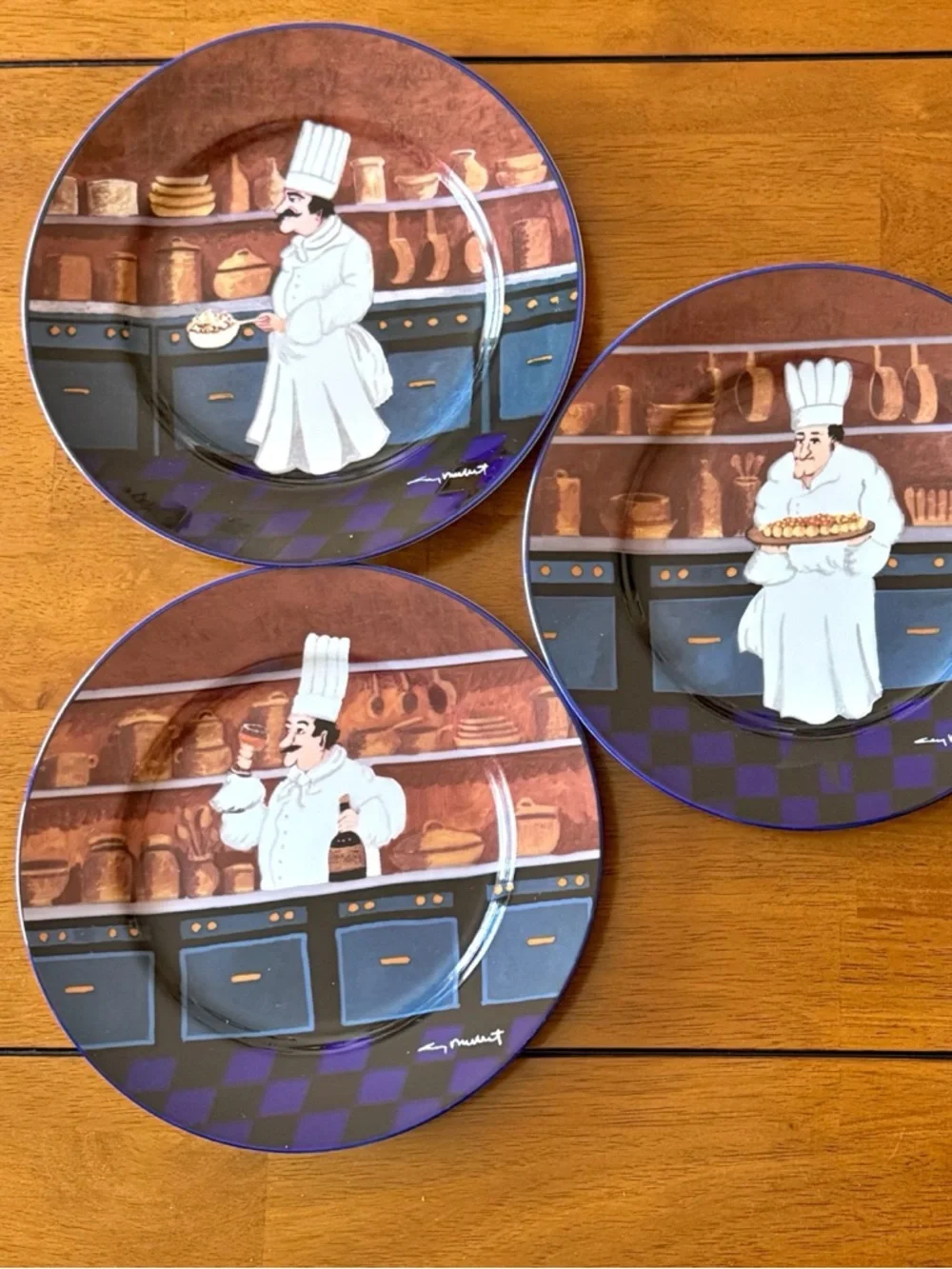 Williams-Sonoma Guy Buffet French Chef 8.25”in Plates Vintage Made in Japan 5 Pc